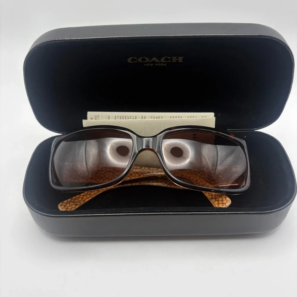Coach Delphine S443 Tortoise Shell Sunglasses Brown Gradient Lens with Case